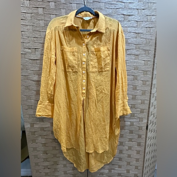 Anthropologie Cotton Duster Tunic Shirt Size M EUC Pumpkin Patch Fall Vibes - Picture 5 of 5